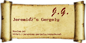 Jeremiás Gergely névjegykártya